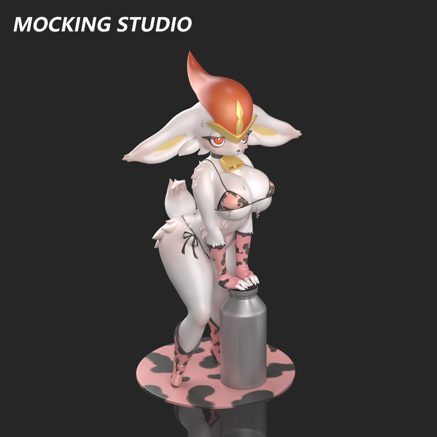 「Pre-Order」「200 units Limited」22cm YUIO Cowkini Lopunny&Cinderace figure Set Bundle, shipping time 2026 Q42026 Q4-2027 Q1 - Image 3